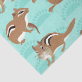 Chipmunks auf Mint Green Background Gemustert Seidenpapier (Detail)