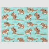 Chipmunks auf Mint Green Background Gemustert Seidenpapier (Vorderseite)