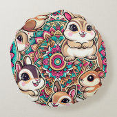 "Chipmunks & Cottontails" Rundes Kissen (Rückseite)