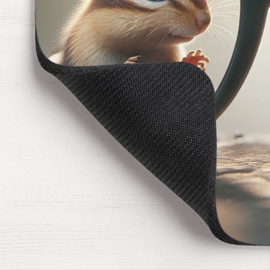 Chipmunks, die durch eine Big Black Brille springe Mousepad (Ecke)
