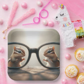 Chipmunks, die durch eine Big Black Brille springe Pappteller (Party)