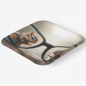 Chipmunks, die durch eine Big Black Brille springe Pappteller (Gewinkelt)