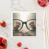 Chipmunks, die durch eine Big Black Brille springe Serviette (Beispiel)