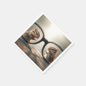 Chipmunks, die durch eine Big Black Brille springe Serviette (Ecke)