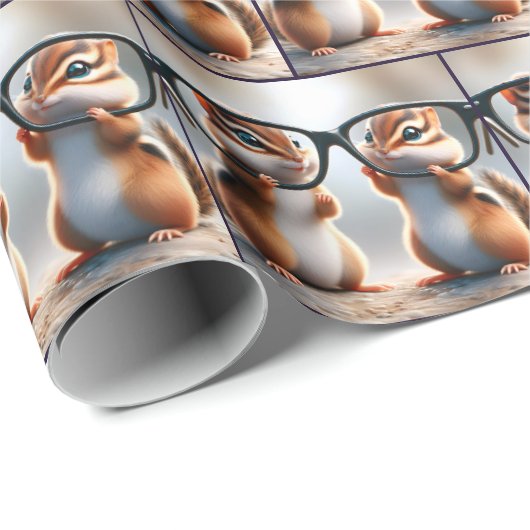 Chipmunks, die durch schwarze Brille springen Geschenkpapier (Rolleneckpunkt)