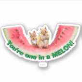 Chipmunks Eating Watermelon Aufkleber (Vorderseite)