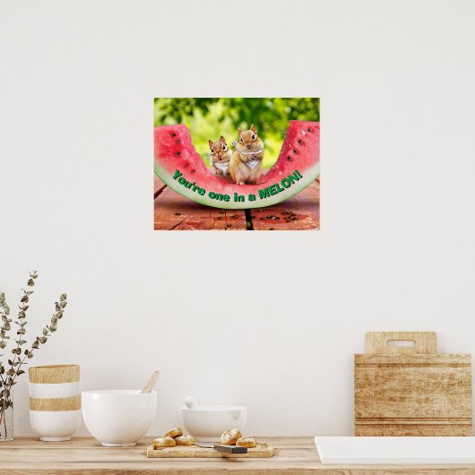 Chipmunks Eating Watermelon Poster (Küche)