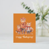 Chipmunks Happy Thanksgiving-Familie Feiertagspostkarte (Stehend Vorderseite)