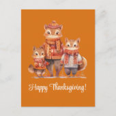 Chipmunks Happy Thanksgiving-Familie Feiertagspostkarte (Vorderseite)
