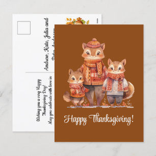 Chipmunks Happy Thanksgiving-Familie Feiertagspostkarte