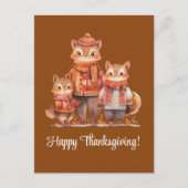 Chipmunks Happy Thanksgiving-Familie Feiertagspostkarte (Vorderseite)