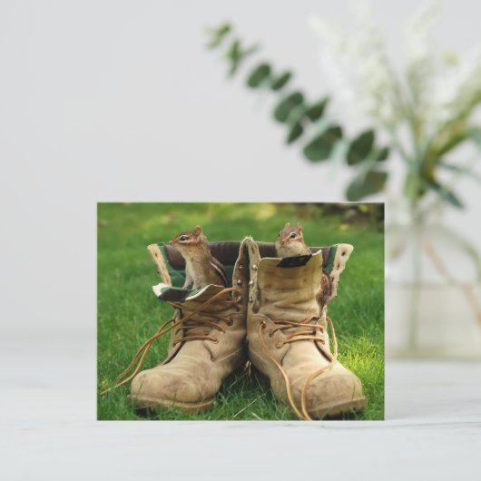 Chipmunks in Boots Postkarte (Stehend Vorderseite)
