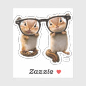 Chipmunks in Reading Glasses Aufkleber (Blatt)