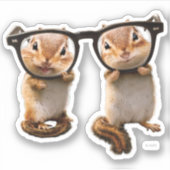 Chipmunks in Reading Glasses Aufkleber (Vorderseite)