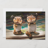 Chipmunks in Reading Glasses Einladung (Vorderseite)