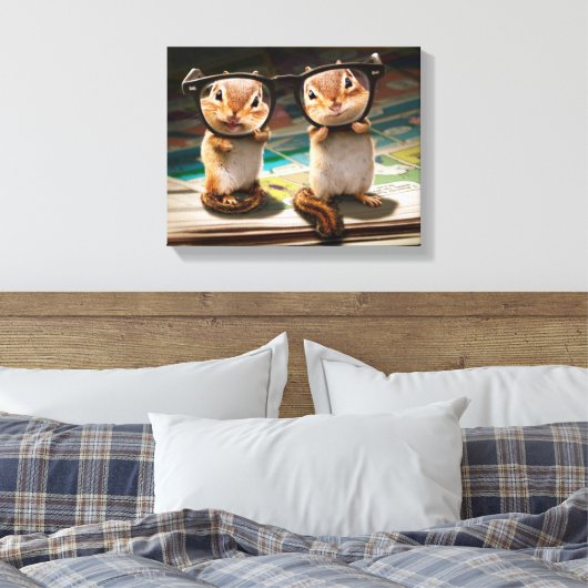 Chipmunks in Reading Glasses Leinwanddruck (Insitu (Schlafzimmer))