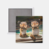Chipmunks in Reading Glasses Magnet (Vorderseite/Rückseite)