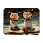 Chipmunks in Reading Glasses Magnet (Horizontal)