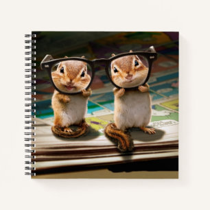 Chipmunks in Reading Glasses Notizblock