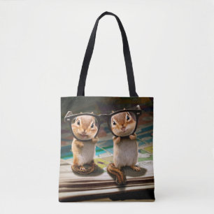Chipmunks in Reading Glasses Tasche