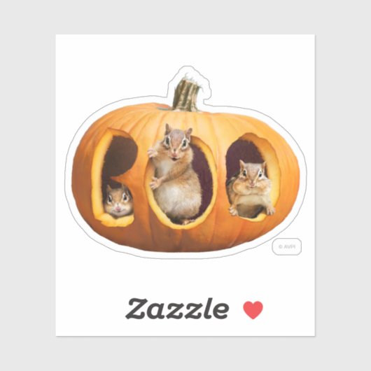 Chipmunks Inside Boo Jack-o-Lantern Aufkleber (Blatt)