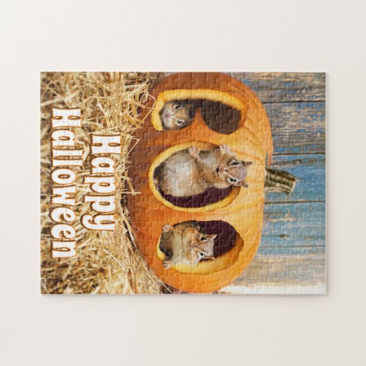 Chipmunks Inside Boo Jack-o-Lantern Puzzle (Horizontal)