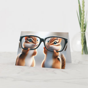 Chipmunks mit Brille zum Geburtstag Spaß Karte