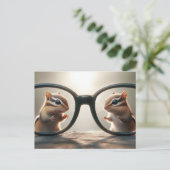 Chipmunks mit großem Brillenaugenarzt Postkarte (Stehend Vorderseite)