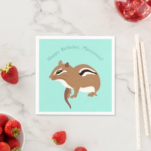 Chipmunks Themed Birthday Party Custom Serviette (Beispiel)