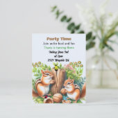 Chipmunks und Friends Birthday Party Einladung (Stehend Vorderseite)