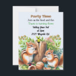 Chipmunks und Friends Birthday Party Einladung<br><div class="desc">Ein niedliches Design mit zwei niedlichen Chipmunks,  die mit winzigen Waldfreunden wie einem Schmetterling,  Ladybug und einer Biene im Wald zu Walnüssen fressen. Passen Sie Ihre Party-Informationen nach Ihren Wünschen an.</div>