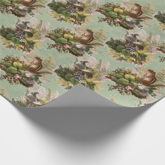 Chipmunks und Vögel Geschenkpapier (Ecke)