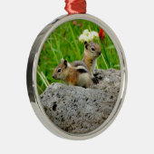 Chipmunks und Wildblumen Ornament Aus Metall (Rechts)