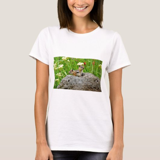 Chipmunks und Wildblumen T-Shirt (Vorderseite)