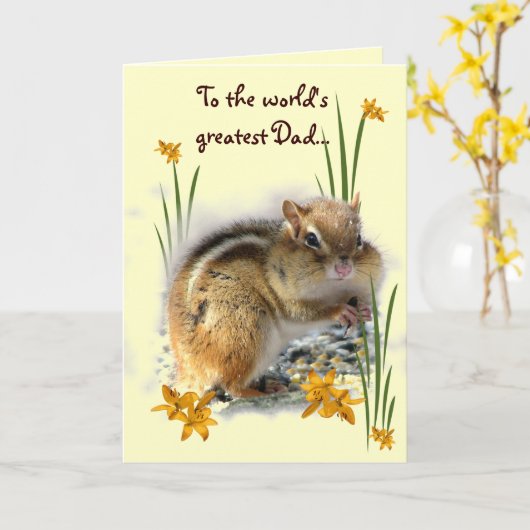 Chipmunks Vathers Day Karte (Gelbe Blume)