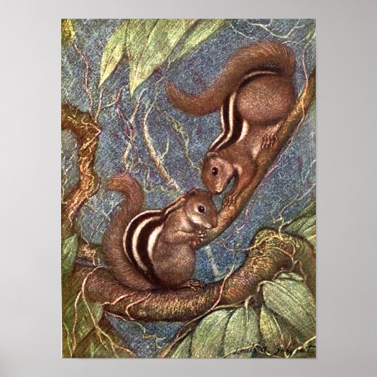 Chipmunks von Louis Sargent, Vintage Wildtiere Poster (Vorne)