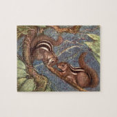 Chipmunks von Louis Sargent, Vintage Wildtiere Puzzle (Horizontal)