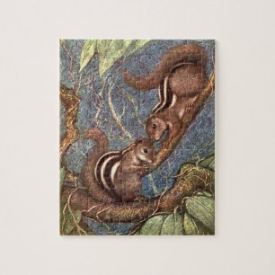 Chipmunks von Louis Sargent, Vintage Wildtiere Puzzle
