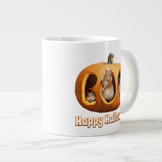 Chipmunkte Inside Boo Jack-o-Lantern Jumbo-Tasse (Vorderseite Rechts)