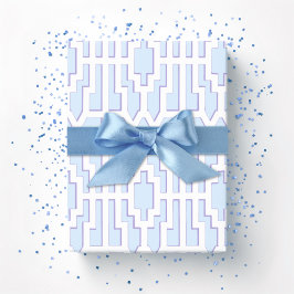 Chippendale Fret in Blue and Purple Geschenkpapier