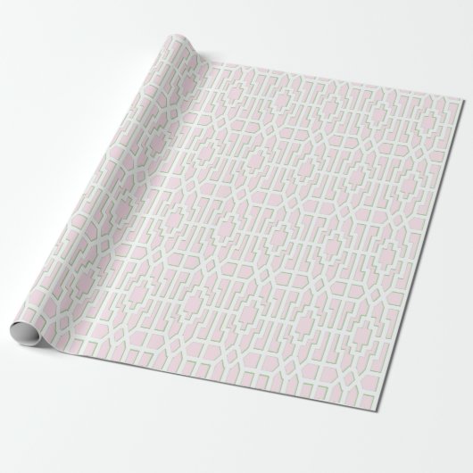 Chippendale Fret in Pink and Green Geschenkpapier (Ungerollt)
