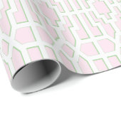 Chippendale-Frett in Rosa und Grün Geschenkpapier (Rolleneckpunkt)