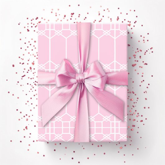 Chippendale Octagon Trellis in Pink Geschenkpapier