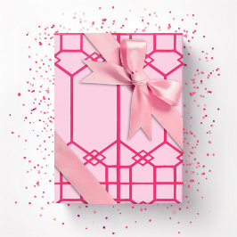 Chippendale-Oktogon-Gitter in kräftigem Pink Geschenkpapier