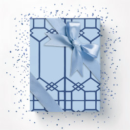 Chippendale-Oktogon-Gitter in kräftigem Schieferbl Geschenkpapier
