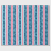 Chippendale Stripe in Pink and Deep Aqua Geschenkpapier (Flach)