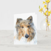 Chipper - Collie Notecard Karte (Gelbe Blume)