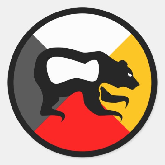 Chippewa Dodem Makwa Runder Aufkleber (Vorderseite)