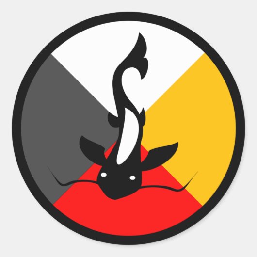 Chippewa Dodem Manaameg Runder Aufkleber (Vorderseite)