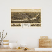 Chippewa Falls, WI Panorama Karte - 1907 Poster (Küche)